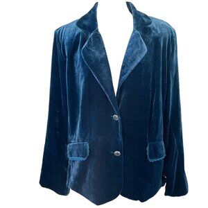 Dialogue Blue Velvet Blazer
